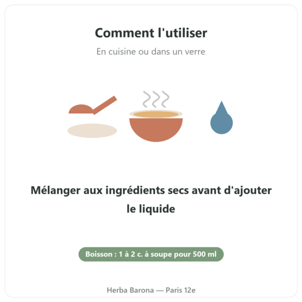 Poudre extra fine de psyllium bio Nature et Partage 300 g mode d'emploi Paris Herba Barona