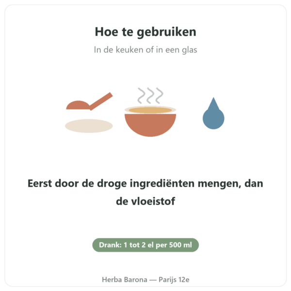 Biologisch extra fijn psylliumpoeder 300 g – Nature et Partage gebruik Paris Herba Barona