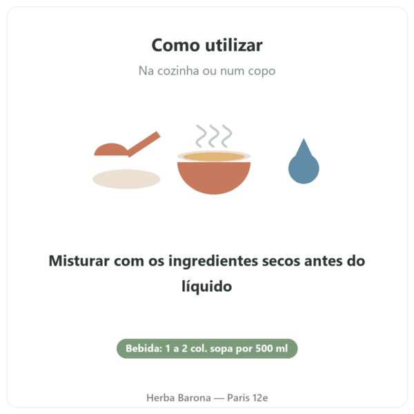 Pó extrafino de psyllium biológico 300 g – Nature et Partage modo de utilização Paris Herba Barona