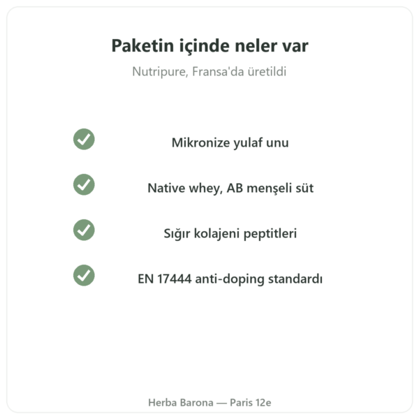 Pure Gainer Çikolata Nutripure 1,2 kg kalite Paris Herba Barona
