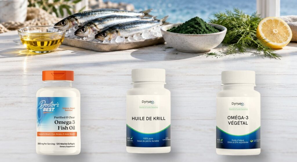 Oméga 3 Golden Omega Doctor's Best, huile de krill Dynveo et oméga 3 végétal microalgue Dynveo, Herba Barona Paris 12e