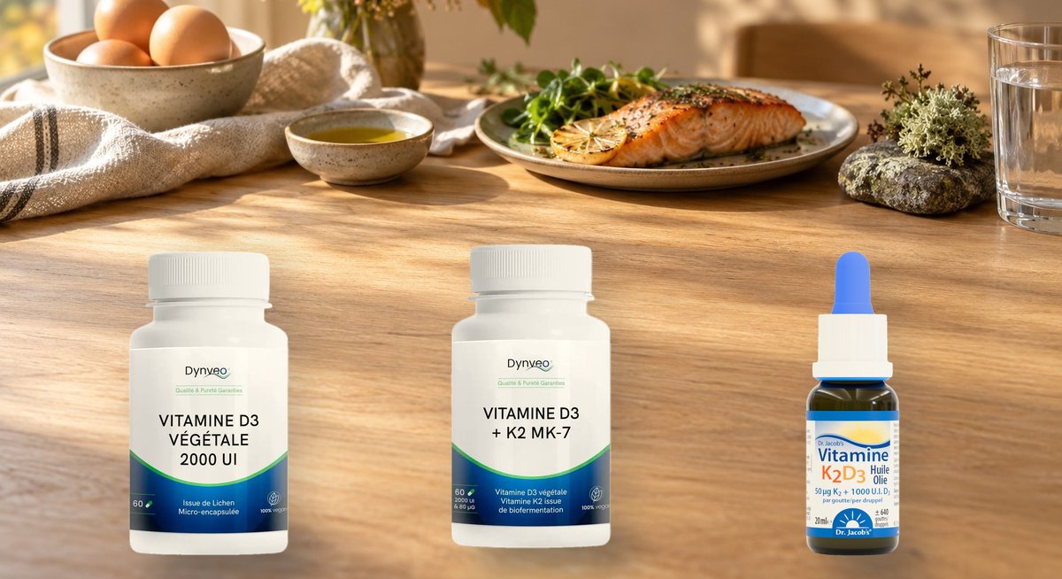 Vitamine D3 végétale, vitamine D3 K2 MK-7 Dynveo et Vitamine K2D3 Dr. Jacob's, Herba Barona Paris 12e