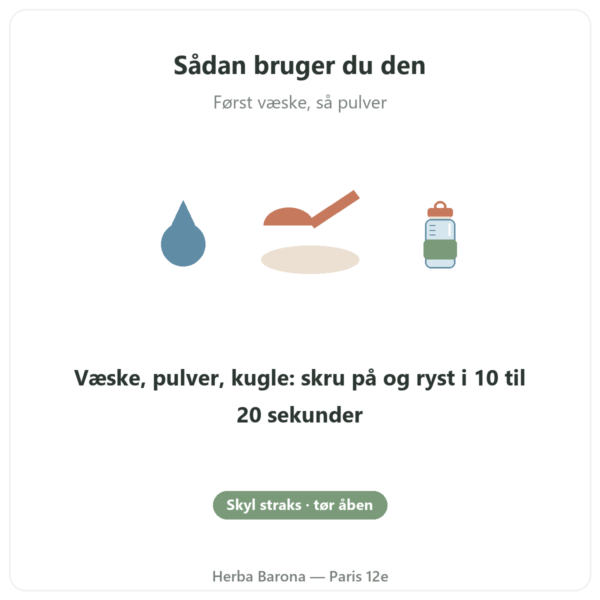 Nutripure Shaker 600 ml med kugle i rustfrit stål brug Paris Herba Barona