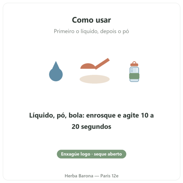 Shaker Nutripure 600 ml com bola de aço inoxidável modo de utilização Paris Herba Barona