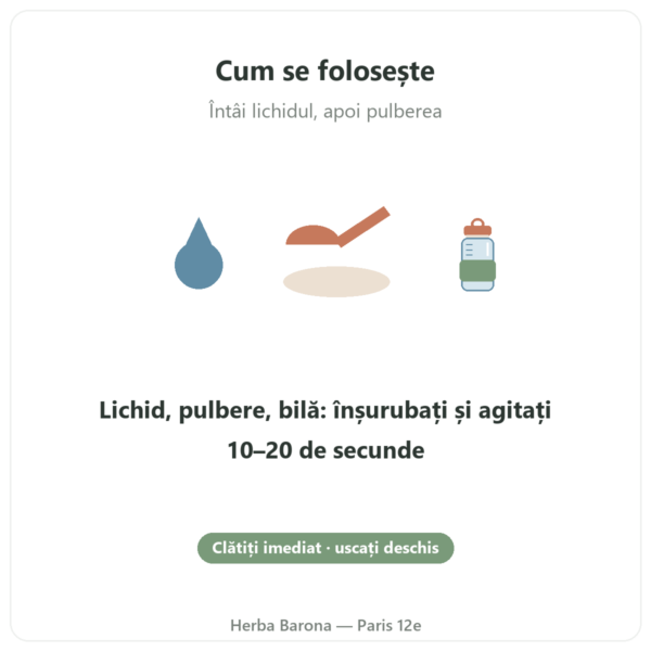 Shaker Nutripure 600 ml cu bilă din oțel inoxidabil mod de utilizare Paris Herba Barona