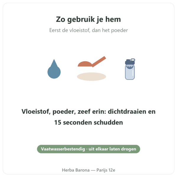 Dynveo sportshaker 700 ml gebruik Paris Herba Barona