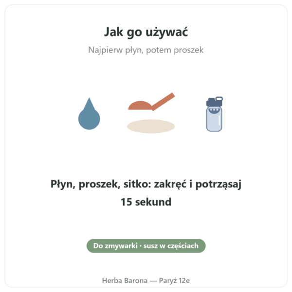 Shaker sportowy Dynveo 700 ml sposób użycia Paris Herba Barona