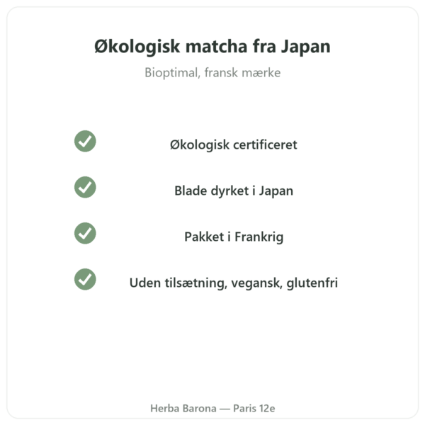 Økologisk matchate pulver 50 g – Bioptimal kvalitet Paris Herba Barona