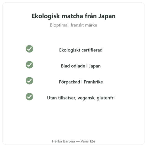 Ekologiskt matchate pulver 50 g – Bioptimal kvalitet Paris Herba Barona