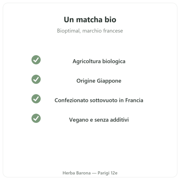 Tè matcha giapponese biologico in polvere 400 g – Bioptimal qualità Paris Herba Barona