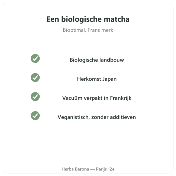 Japanse biologische matcha-thee poeder 400 g – Bioptimal kwaliteit Paris Herba Barona