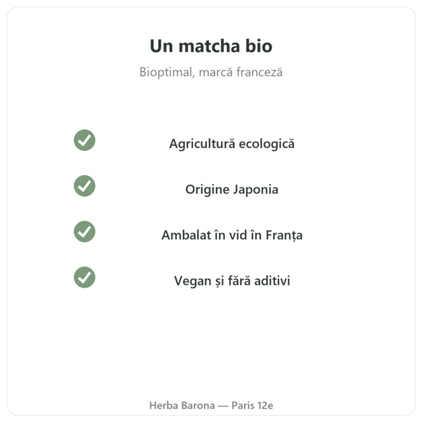 Ceai matcha japonez bio pudră 400 g – Bioptimal calitate Paris Herba Barona