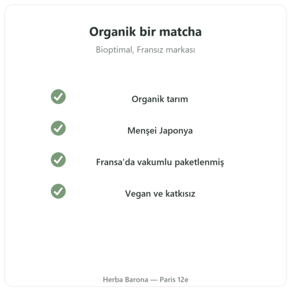 Japon organik matcha çayı toz 400 g – Bioptimal kalite Paris Herba Barona