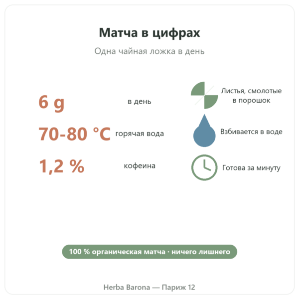Японский органический чай матча в порошке 150 г – Bioptimal в цифрах Paris Herba Barona