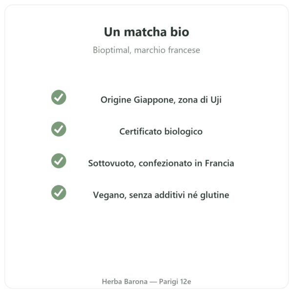 Tè matcha giapponese biologico in polvere 150 g – Bioptimal qualità biologica Paris Herba Barona