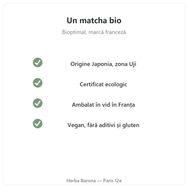 Ceai matcha japonez bio pudră 150 g – Bioptimal calitate bio Paris Herba Barona
