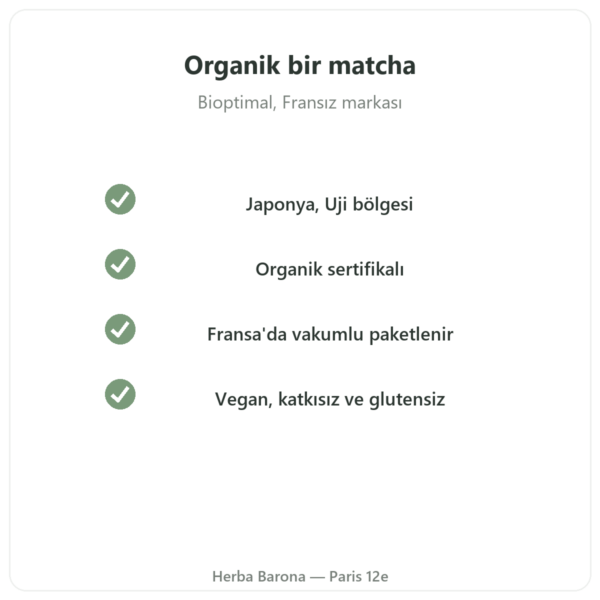 Organik Japon matcha çayı toz 150 g – Bioptimal organik kalite Paris Herba Barona