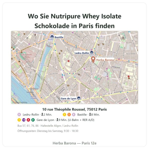 Wo erhältlich Whey Isolate Schokolade Nutripure 750 g - Herba Barona Paris