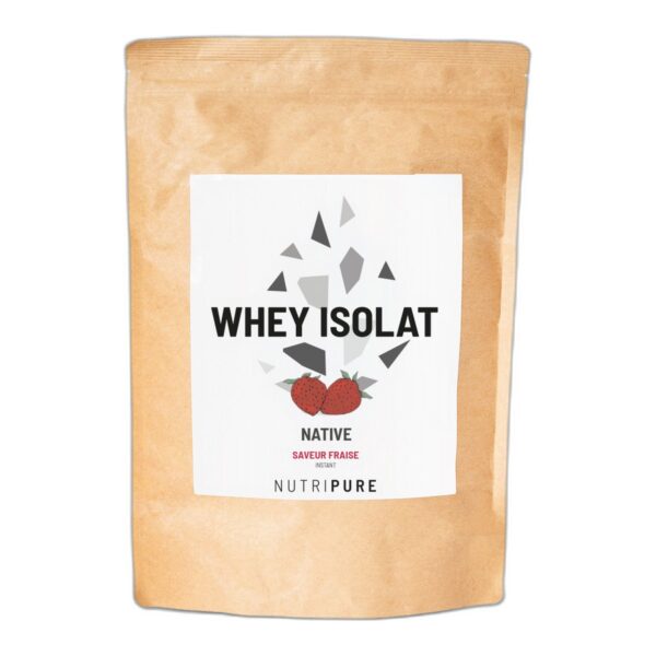 Whey Isolate Fraise Nutripure 24 g protéines 750 g 25 doses Paris Herba Barona