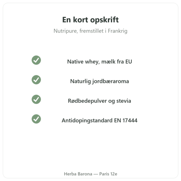 Whey Isolate Jordbær Nutripure 750 g kvalitet Paris Herba Barona