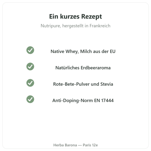 Whey Isolate Erdbeere Nutripure 750 g Qualität Paris Herba Barona