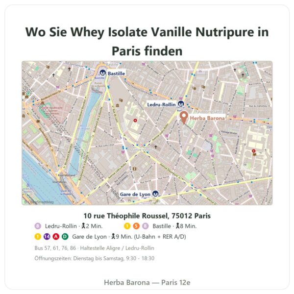 Wo zu finden Whey Isolate Vanille Nutripure 750 g - Herba Barona Paris
