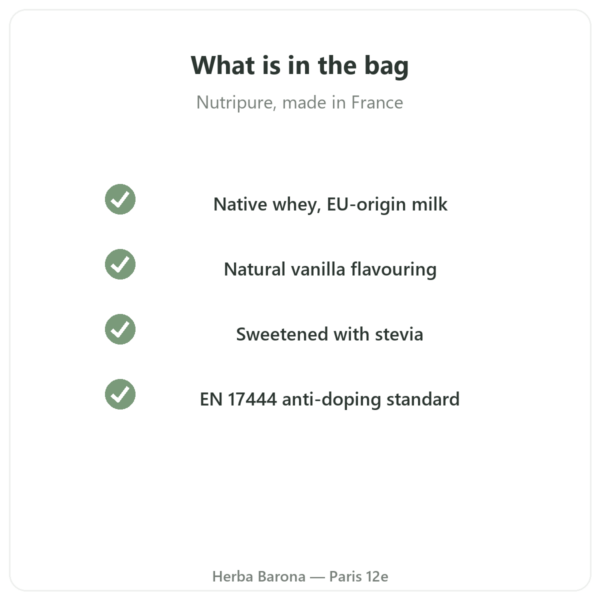 Whey Isolate Vanilla Nutripure 750 g quality Paris Herba Barona